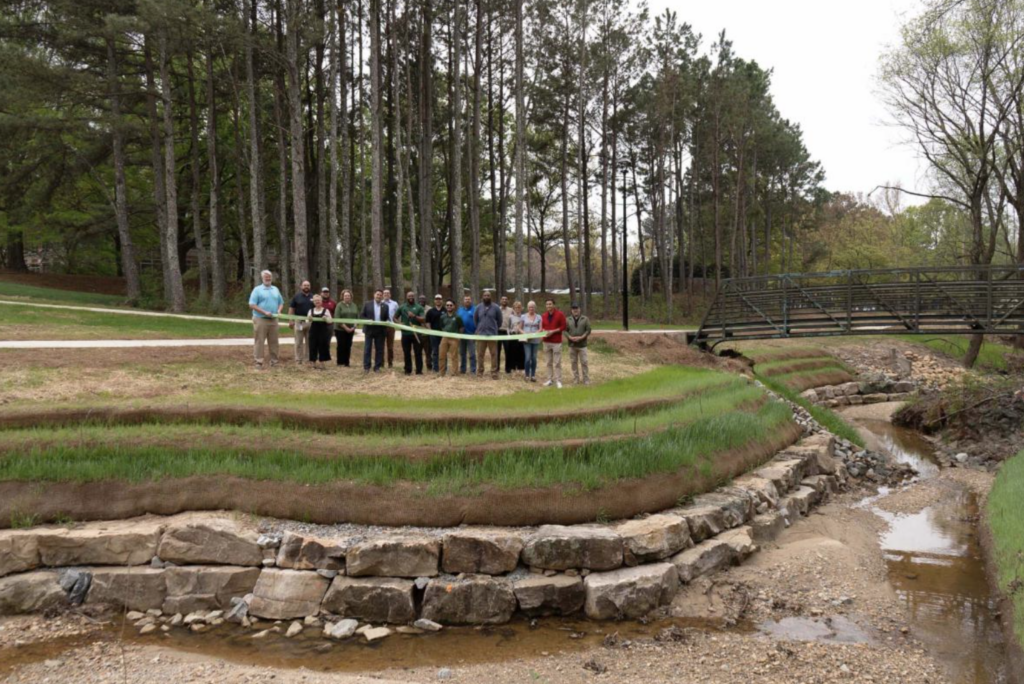 Town center stream restoration ribbon cutting